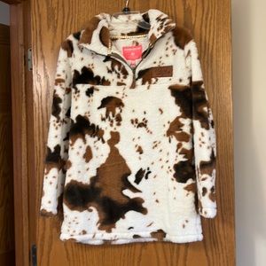 New Southern Fried Chics 1/4 Zip Cow Print Fleece XS